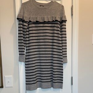 Vince Camuto Gray and Black Striped Dress